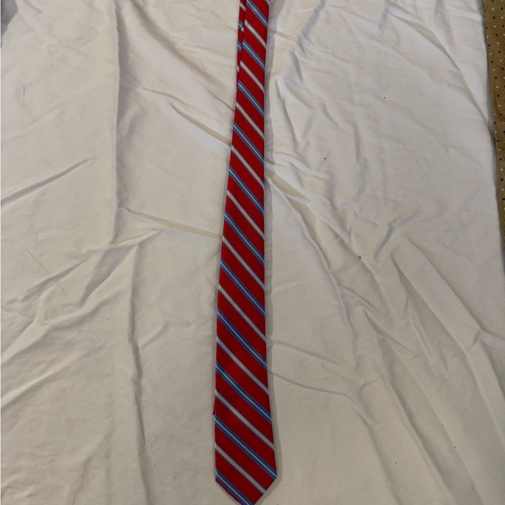 Red and Blue Striped Men's Tie